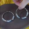 111 Silver Needle Fashion Versatile Light Luxury High-end Large Circle Earrings, New Trendy Exaggerated Personality Earrings Earrings Women