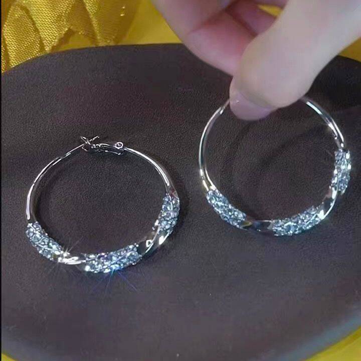111 Silver Needle Fashion Versatile Light Luxury High-end Large Circle Earrings, New Trendy Exaggerated Personality Earrings Earrings Women