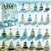Decorazioni per le Feste Stile Spiaggia 2026 Calendario dell'Avvento di Natale Vetro di Mare Blind Box, Scatola con 24 Pezzi Decorazioni ad Albero in Acrilico da Appendere, Regalo Costiero Piatto