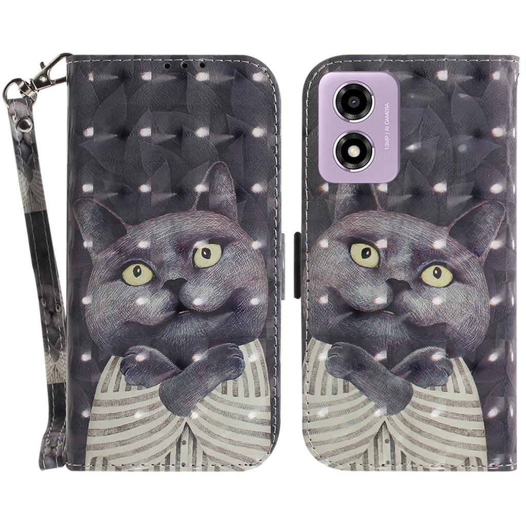 For Motorola Moto G04s 4G/E14 4G Case 3D Pattern Print Leather Flip Wallet Phone Cover