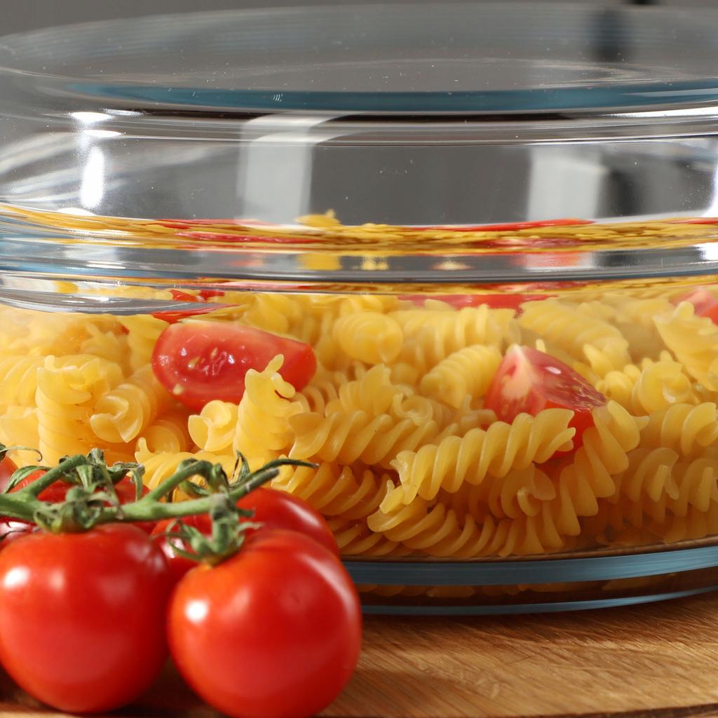 KADAX Heat-Resistant Dish with Lid for Baking Round Glass