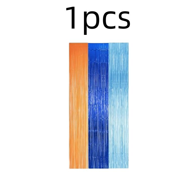

Orange Blue Dog Foil Fringe Curtains Birthday Party Supplies Backdrop for Mermaid Under the Sea Theme Gender RevealParty Decor 1 pc