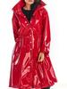 Dames PU Jas met Capuchon - Europese & Amerikaanse Gespiegelde Leer Mode Nachtclub Trenchcoat
