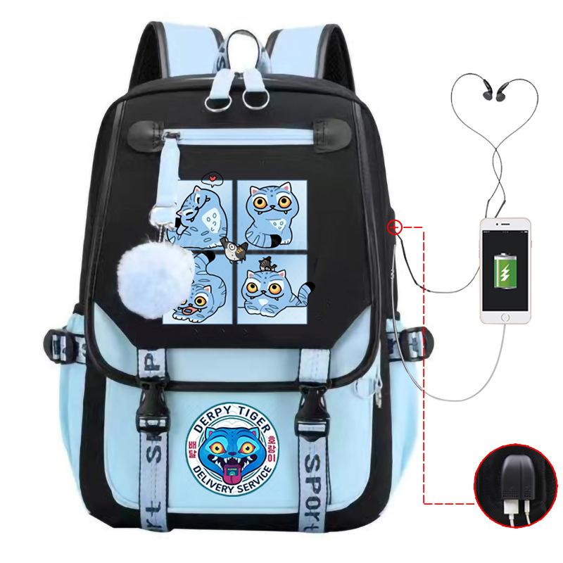 Demon Hunters Cartoon Printing Fashion Children's Backpack Lightweight Primary and Secondary School Student Campus School Bag Neutral