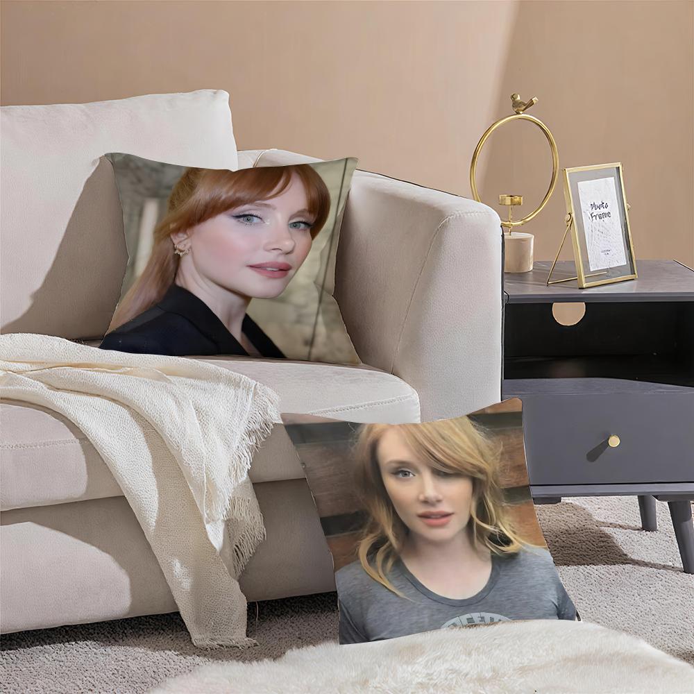 B-Bryce Dallas Howard Cushion Cover Pillowcase Short Plush Invisible Zipper Room Sofa Cushion Cover