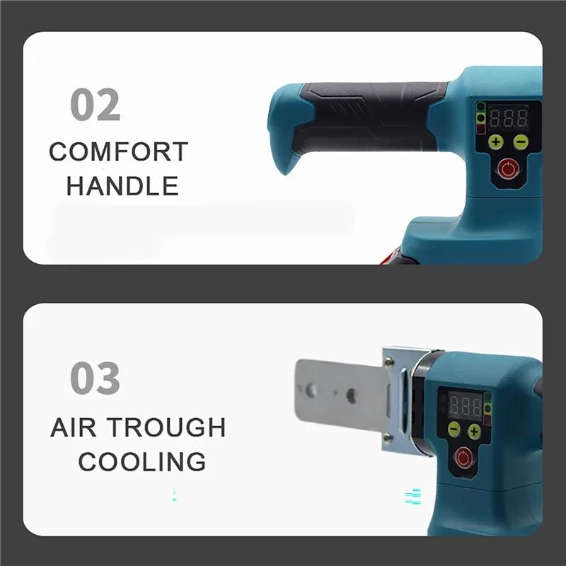Electric Pipe Welding Machine with 5pcs Heads Digital Display Cordless PB/PE/PPR Soldering Iron Hot Melt Machine For Makita 18V