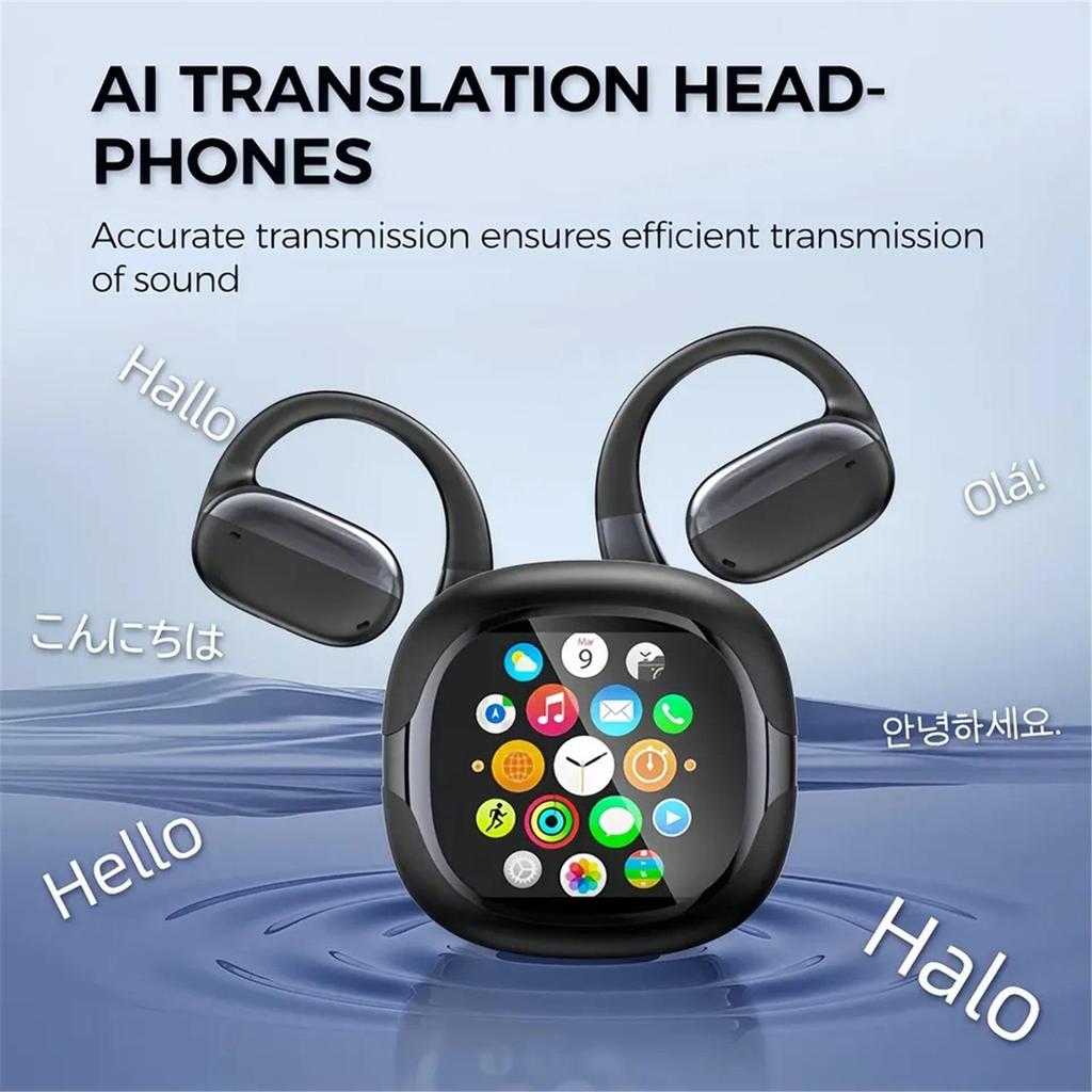 KI Sprachübersetzer Ohrhörer Echtzeit Übersetzen Kopfhörer LCD Touchscreen Übersetzer Bluetooth 5.4 Kopfhörer 134 Sprachen Akzente für Android iOS