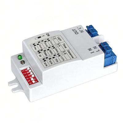 Easy Install 5.8GHz Microwave Sensor 220V Adjustable Microwave Radar Motion Detection Auto-Sensing Switch Indoor Lighting