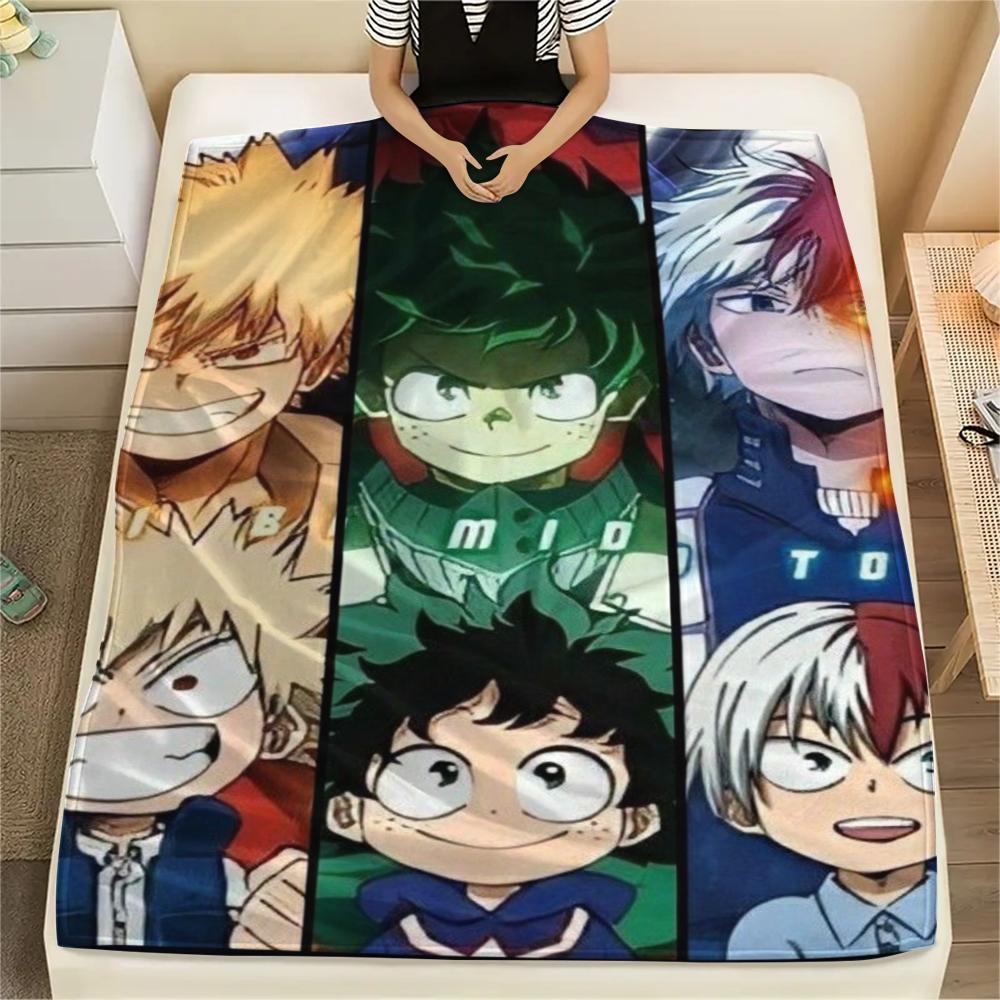 

1PC My Hero Academia Print Flannel Blanket, High quality Comfortable for All Seasons, Home Decor, Warmth and Comfort, Perfect for Christmas Gifts 94 80cm x 120cm