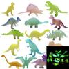 12Pcs Luminous Glow In The Dark Dinosaur Toy Set Party Favors For Kids Goodie Bags Birthday Carnival Prizes Funny Gifts