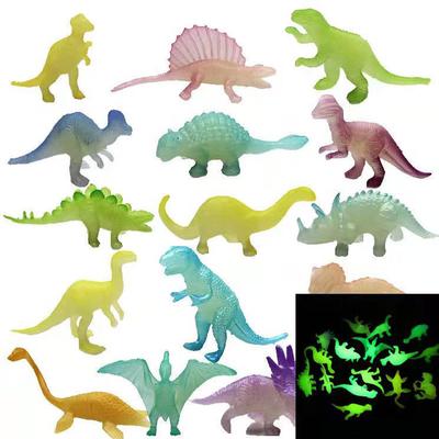 12PCS Luminous Glow In The Dark Dinosaur Toy Set Party Favors For Kids Goodie Bags Birthday Carnival Prizes Funny Gifts