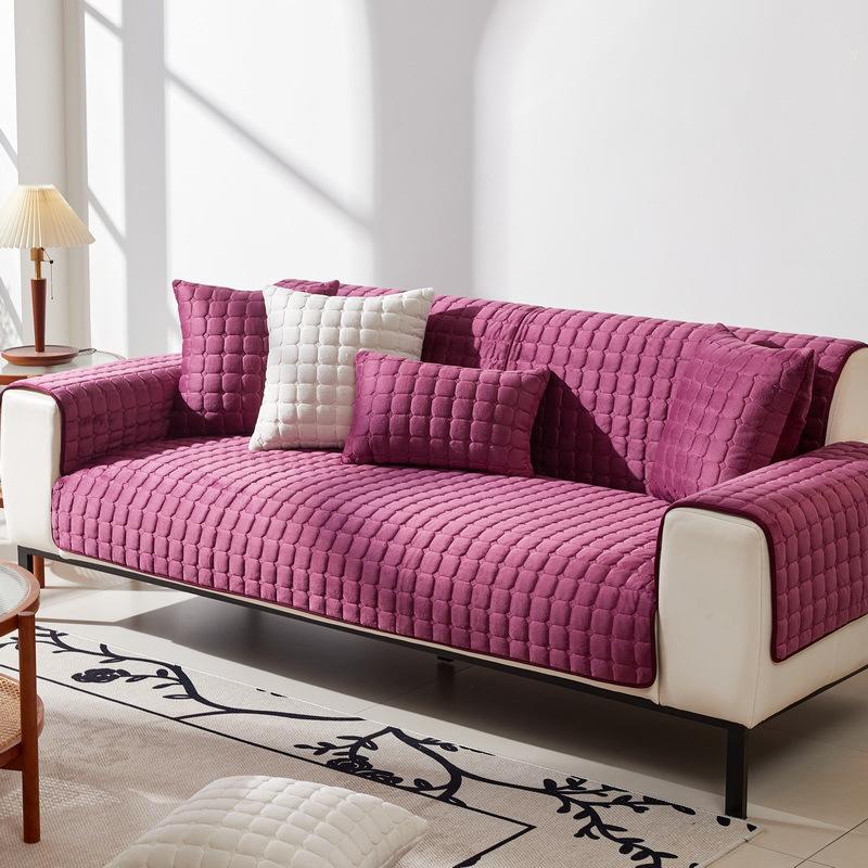 Four Seasons Universal Plush Sofa Cushion Plush Leather Non-Slip Thickened Cushion Simple Modern All-Inclusive Sofa Towel Slipcover