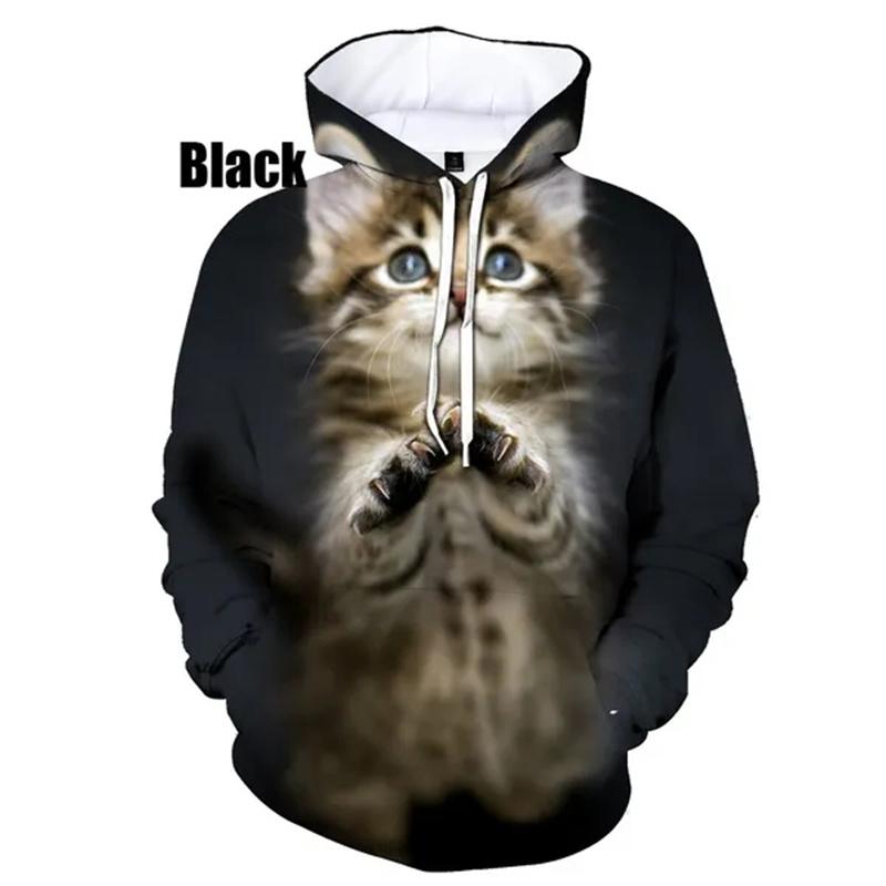 Cute Cat Hoodie Men Clothing Pop 3D Kawaii Cats Printed Hoodies Funny Kids Tops Women Harajuku Fashion Y2k Pullover Hooded Hoody