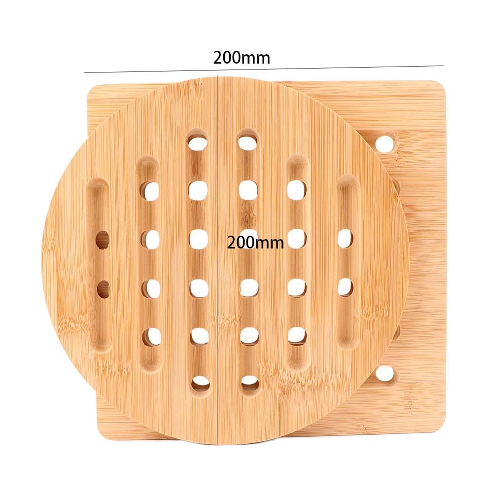 Kitchen Natural Heat Resistant Non-Slip Insulation Mat Dishes Holder Pot Trivet Pan Stand