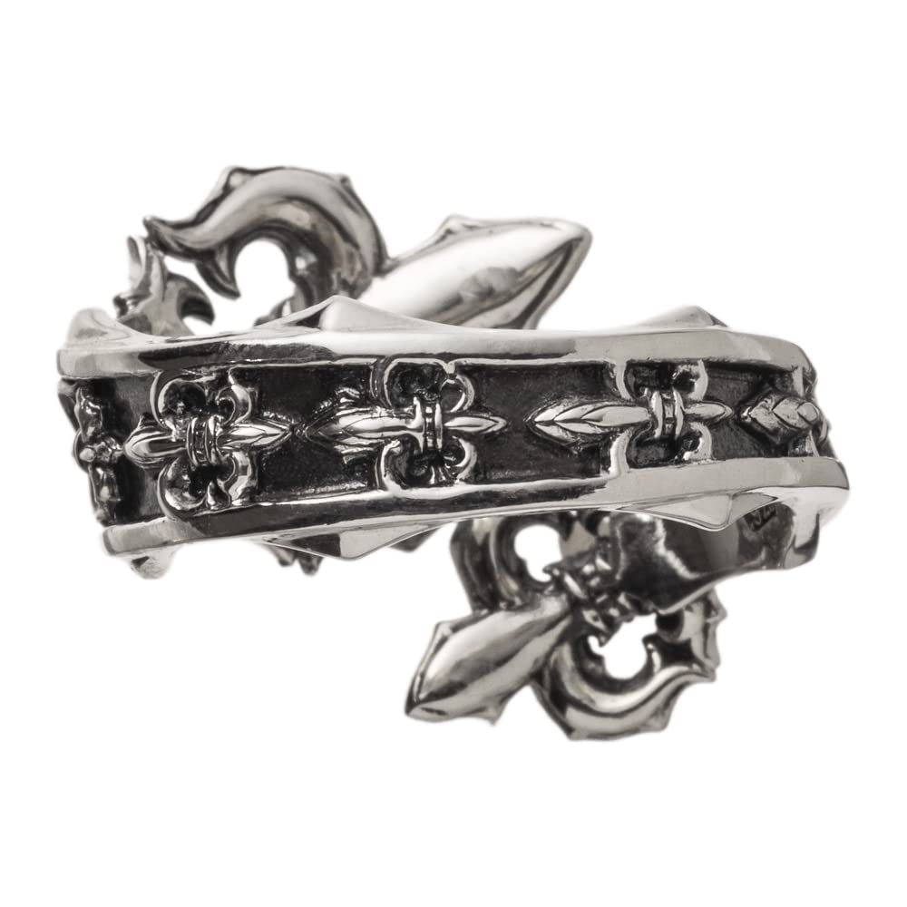 Artemis Classic Spear Fleur de Lys Silver Ring Silver Brand Silver Ring Ring, ACR0294, Men's Accessories, Jewelry,