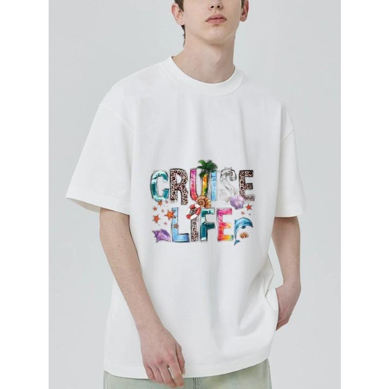 Графическая футболка Cruise Life Черный принт на тему тропического моря для отпуска и путешествий S