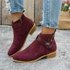 Fashion Women's Ankle Boots Retro Suede Casual Short Boots Fashion Pointe Toe Chelsea Boots for Women Side Zipper Ankle Boot Botas Mujer