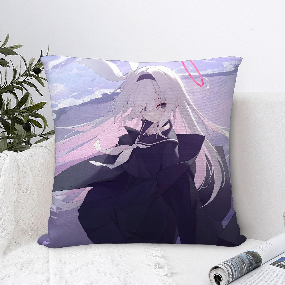 B-Blue Archive Anime Pillow Case Sofa Decorative Home Double-sided Print Plush Square Throw Pillow Covers Cushion Decor Cover