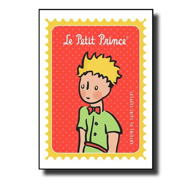 The Little Prince Fox Fairy Tale Posters and Prints Cartoon Stamp Wall Art Canvas Painting Picture for Kids Room Home Decor