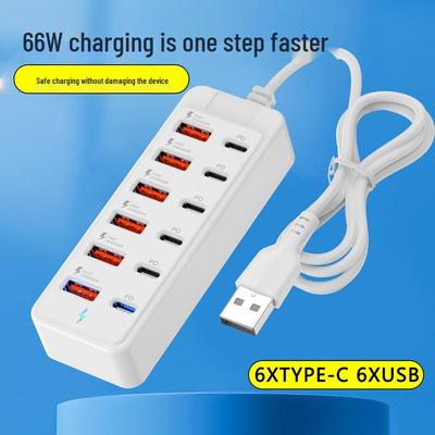 Dokovací stanice Hub s 1 až 12 porty, 6 porty USB a 6 porty Type-C pro nabíjení a přenos dat