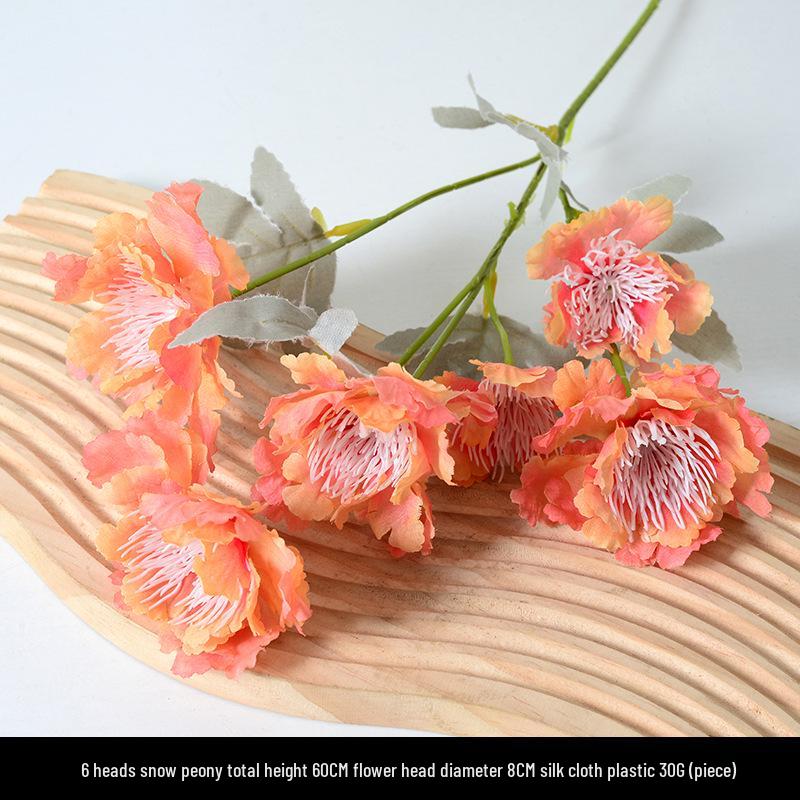 Orange-Themed Wedding Aisle Simulation Flower Arrangement - Artificial Home Decor Row Flowers