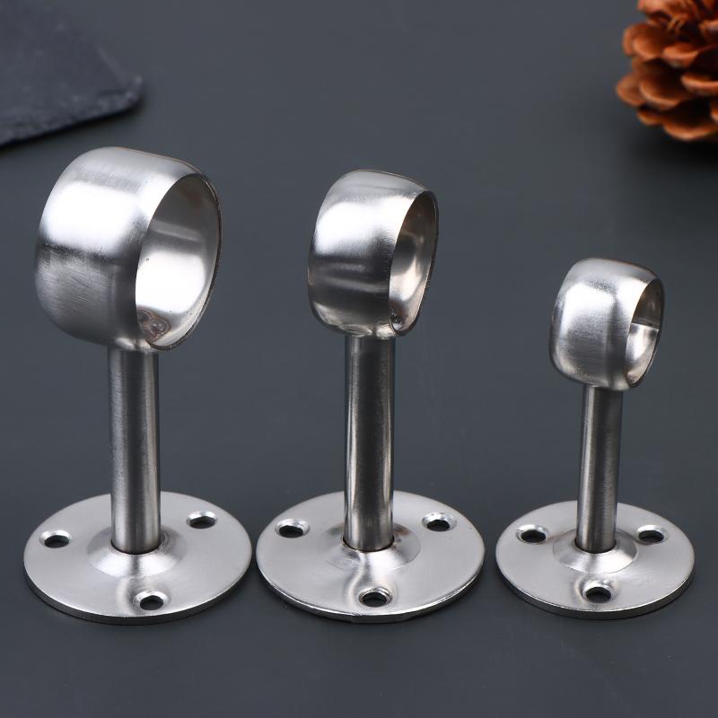 2Pcs Stainless Steel Flange Rod Holder 19-32MM Curtain Ceiling Mount Brackets for Windows Easy Install Sturdy Support
