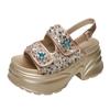 Fashion High Platform Sandals Women New 2024 Summer Breathable 8CM High Heels Ladies Leather Sneakers Chunky Slippers Sandalias Mujer