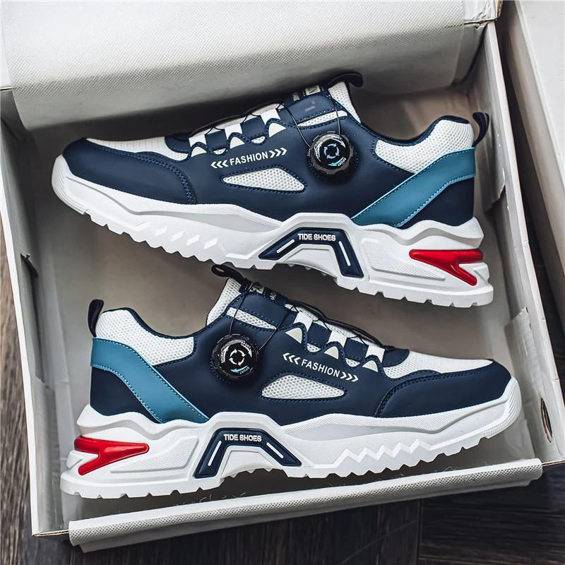 

Men s Korean rotating buckle fashion casual sports shoes four season soft soled non slip outdoor 39 бежевий