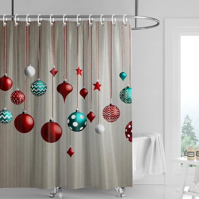 Home Decoration Shower Curtains for Bathroom Waterproof Curtain Fabric Modern Nordic Style Living Room Merry Christmas Winter