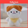 Chaveiro de Gato Macio e Fofo Adorável Boneca de Pelúcia Marrom Com Opções de Foto Personalizada