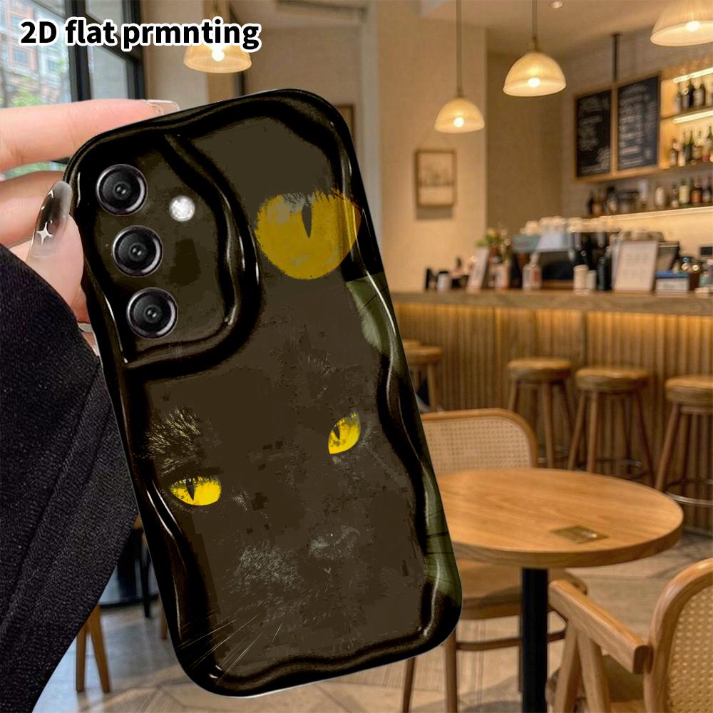 Phone Case: 2D Flat, Suitable for Samsung Galaxy A34 A35 M05 M06 S20 S22 S21 FE Plus 5G Protective Case, Black and Gold Pupil, Perfect Christmas and H