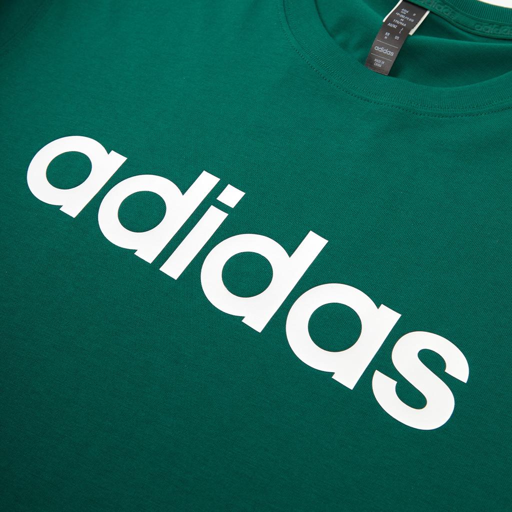 Adidas Letter Print Crew Neck Short Sleeve T-Shirt Unisex Tops Green JF3220