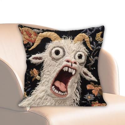 Pillow Covers Screaming Goat Soft Protector Decorations 17.72x17.72 Inches Throw Cushion Covers for Party Couch Home Dorm Family