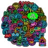 56 Neon Racing Graffiti Stickers Colorful Personalized Notebook Helmet Waterproof Stickers