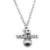 I Love Football Charm Necklace Heart Sports Fan Pendant For Soccer Lovers Casual Jewelry 43cm Chain