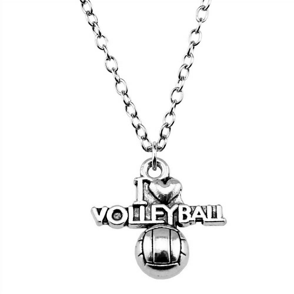 I Love Football Charm Necklace Heart Sports Fan Pendant For Soccer Lovers Casual Jewelry 43cm Chain