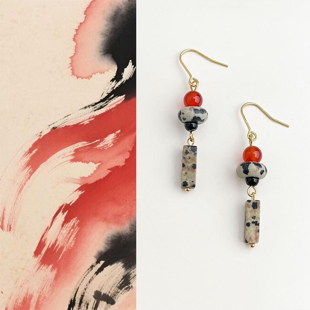 Handmade Red Agate Tassel Earrings: Retro Ethnic Style with a Chinese Vintage Flair
