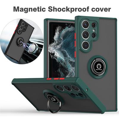 Stoßfeste Armor Matte Hülle Für Samsung Galaxy S24 S23 S22 S21 S20 Ultra FE Note 20 Ultra 5G A32 A52 A72 S10 Plus Magnetischer Halter
