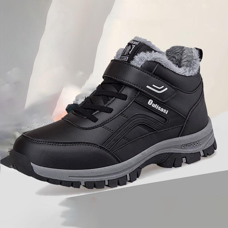 

Зимние сапоги из искусственной кожи, женские и мужские, водонепроницаемые, мужские, плюшевые, сохраняющие тепло, кроссовки, мужские, для отдыха на природе, повседневные ботинки для снега 39 ясень черный