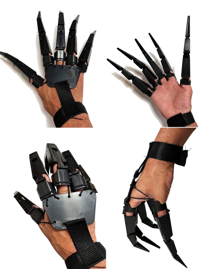 Eklemli Parmak Eller Çift Cadılar Bayramı Parmak Süsleri Oyuncak Plastik Siyah