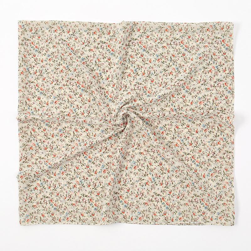115Cm Square Scarf Chiffon Hijab Floral Printing Sun Protection Shawl Print Muslim Fashion Muslim Woman Turban Hijabs Bandana