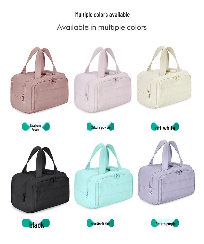 Lightweight Wide-Opening Handheld Makeup Bag – Stylish and Puffy Cosmetic Storage