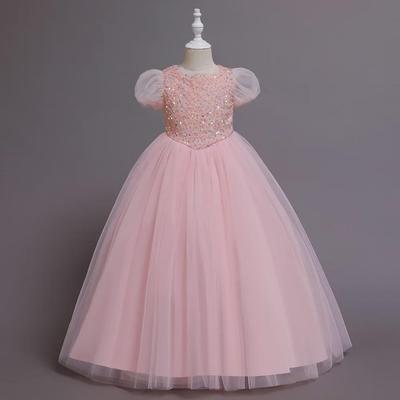 Abito da principessa in tulle colorato autunnale 2021 per bambine per pianoforte, compleanno e passerella
