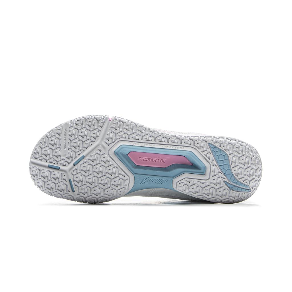 Li Ning Cushioning Slip Resistant Coverage Low Top Badminton Shoes Unisex Standard White AYTV003-1
