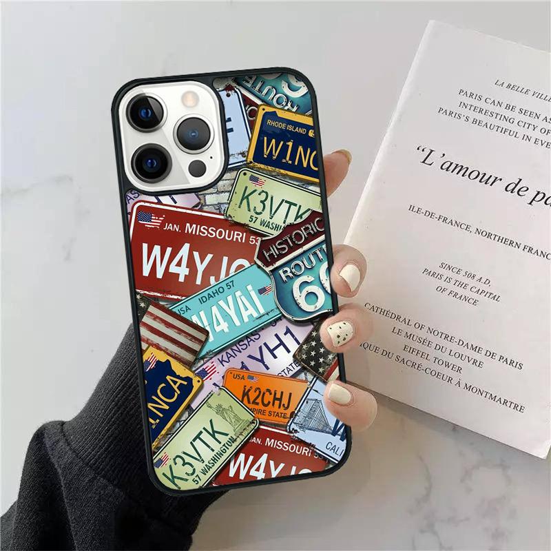LICENSE NUMBER PLATES Phone Case Cover For iPhone 17 Air 13 15 Pro Max 16 14 Plus 12 11 Apple Max Coque