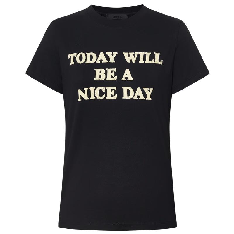 MO&Co. Letter Print Cotton Blend T-Shirt S