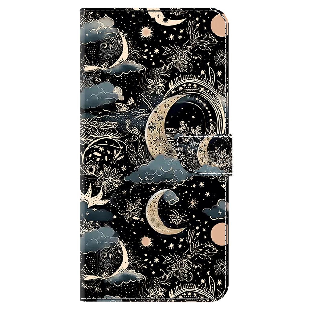 For Honor 90 Phone Case Pattern Print Magnetic Clasp Scratch-resistant Leather Cover