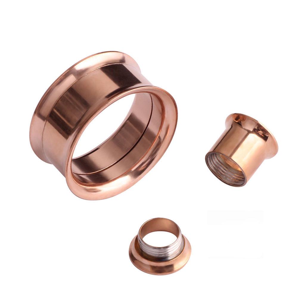 2X 316L Steel Body Piercing Jewelry Double Flares Screw Ear Expander Flesh Tunnel Plugs Ear Gauges