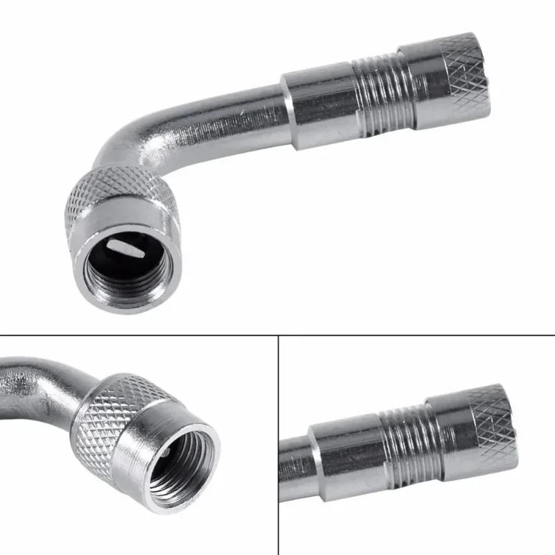 90 Degree Motorcycle Angle Bent Valve Adapter Tyre Tube Copper Silver Valve Extension Adapter for Truck Car Moto Bike Accessorie Detonation 4