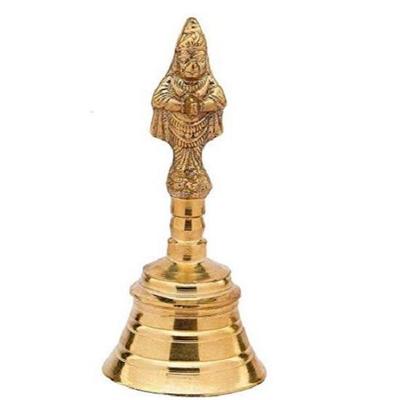 Mosazný pooja zvonek (4 palce_Hanuman, Zlatý) Stejná položka je také popsána v buddhistických zvonech